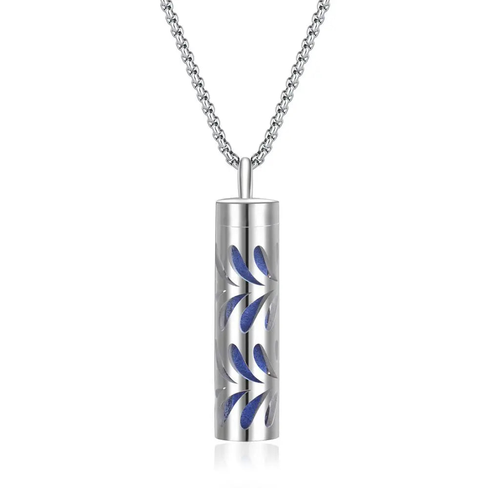 New Aromatherapy Diffuser Necklace LOVE Pattern Stainless Steel Essential Oil Diffuser Lockets Neutral Pendant Trendy Jewelry