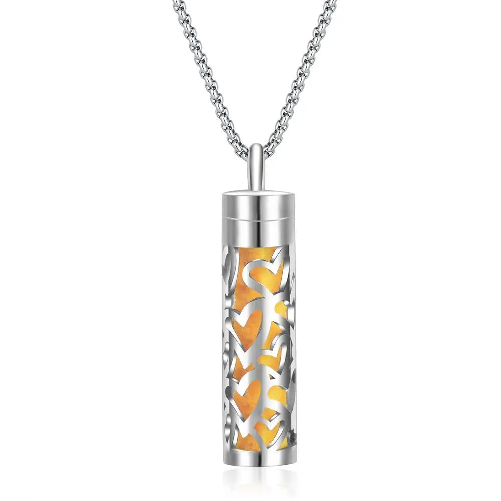 New Aromatherapy Diffuser Necklace LOVE Pattern Stainless Steel  Essential Oil Diffuser Lockets Neutral Pendant Trendy Jewelry
