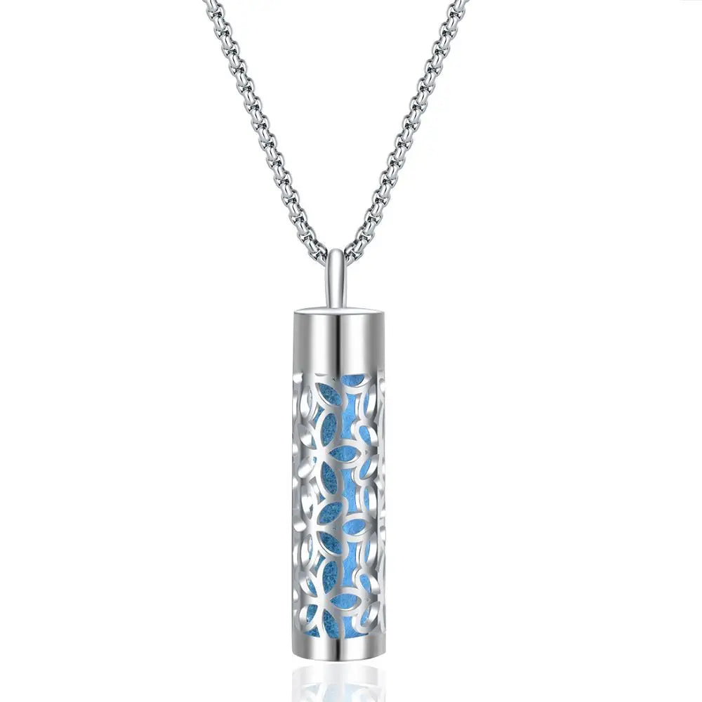 New Aromatherapy Diffuser Necklace LOVE Pattern Stainless Steel  Essential Oil Diffuser Lockets Neutral Pendant Trendy Jewelry