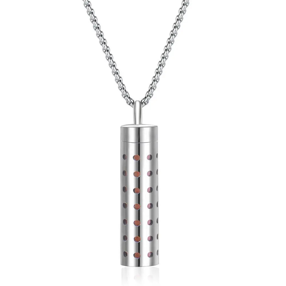 New Aromatherapy Diffuser Necklace LOVE Pattern Stainless Steel  Essential Oil Diffuser Lockets Neutral Pendant Trendy Jewelry