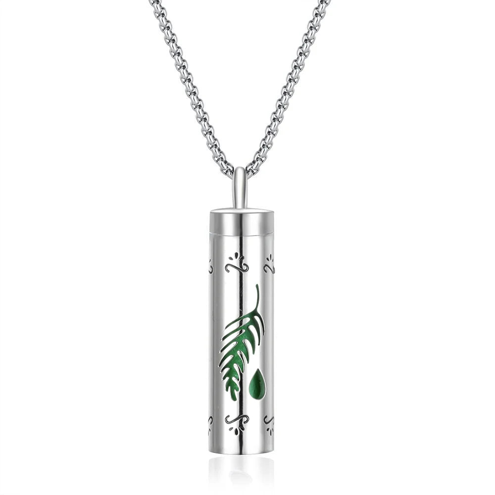 New Aromatherapy Diffuser Necklace LOVE Pattern Stainless Steel  Essential Oil Diffuser Lockets Neutral Pendant Trendy Jewelry